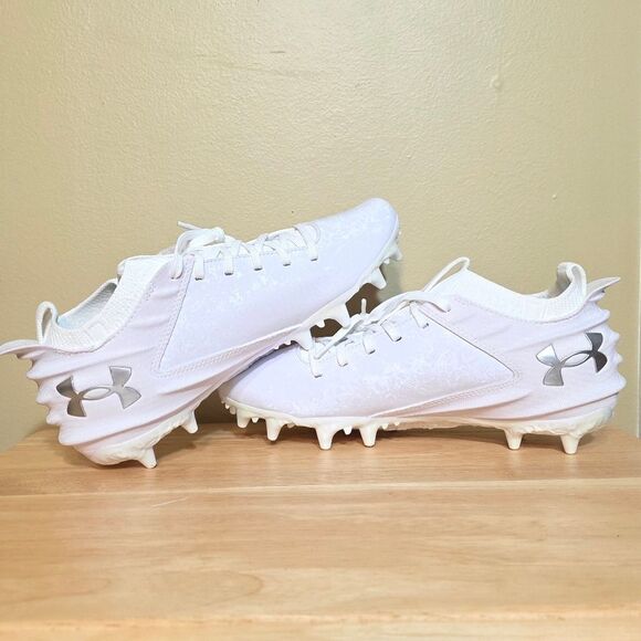 Under Armour Blur Smoke Suede 2.0 MC White Football Cleats 3027978-101 Men's 8.5 - Picture 4 of 7